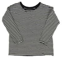 Čierno-biele pruhované tričko Tu