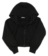 Čierna crop prepínaci mikina s kapucňou Matalan