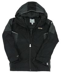 Čierno-sivá šušťáková zateplená funkčná bunda s kapucňou Regatta