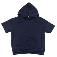 Tmavomodrá mikina s kapucňou Shein