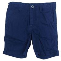 Tmavomodré plátenné chino kraťasy H&M
