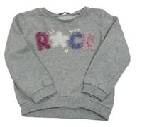 Sivá melírovaná mikina s nápisom Benetton