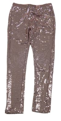 Starorůžové flitrové legíny Dunnes