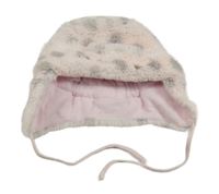 Světlerůžová puntíkatá kožešinová beranice