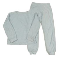 Světlemodré chlupaté pyžamo s hvězdami