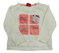 Smotanové tričko so zebrou a srdiečkami S. Oliver
