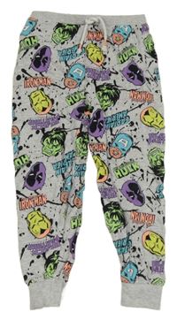 Sivé melírované skvrnité ľahké tepláky s Avengers Primark