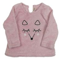 Ružová chlpatá mikina s líškou Pocopiano