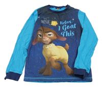 Tmavomodro-modré pyžamové triko s Valentinem - Wish