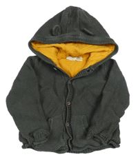 Antracitový podšitý prepínaci sveter s kapucňou Lupilu