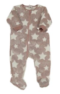 Starorůžovo-bílý chlupatý overal s hvězdami Next
