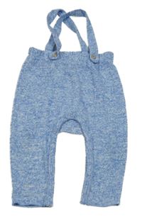 Modré melírované úpletové tepláky s kšandami Matalan