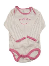 Bielo-ružové pruhované body s nápisom a smajlíkom Liegelind