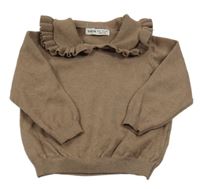 Hnedý sveter s golierikom Shein