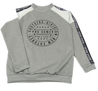 Sivo-biela mikina s nápisom Pep&Co