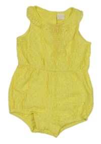 Žluté krajkové podšité body s límečkem H&M