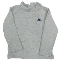 Sivé melírované tričko s potlačou a stojačikom Lupilu