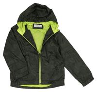 Tmavokhaki šušťáková jarná bunda s kapucňou OVS