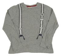 Sivé melírované tričko s trakami Kids