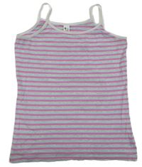 Šedo-růžovo-světlemodrý pruhovaný top C&A