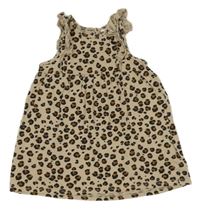 Hnedé bavlnené šaty s leopardím vzorom H&M