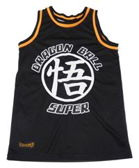 Černo-oranžové sportovní tílko s potiskem