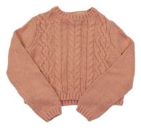 Staroružový trblietavý crop sveter Cashmere and Cupcakes