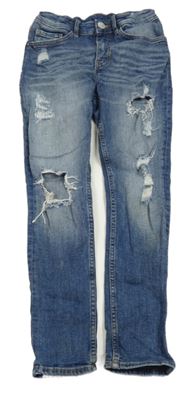 Modré skinny rifle s dírami H&M
