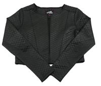 Čierne lesklé prešívané bolerko