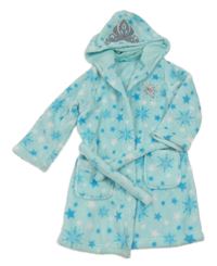 Svetlomodrý vzorovaný chlpatý župan s Elsou a kapucňou M&S