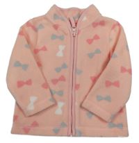 Svetloružová prepínaci fleecová mikina s mašličkami Mothercare