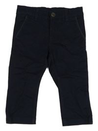 Tmavomodré plátenné chino nohavice Polarn O. Pyret