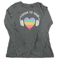 Sivé tričko so srdcem GAP