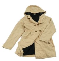 Světlebéžový šusťákový jarní kabát s kapucí Pep&Co