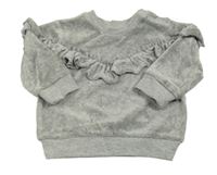 Sivá melírovaná mikina s volánikom Matalan