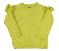 Neónově žltá bodkovaná á mikina s volánikmi Pep&Co