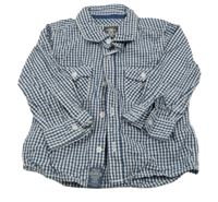 Tmavomodro-bílá kostičkovaná košile H&M
