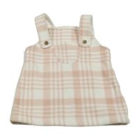 Bielo-ružové kockované fleecové na traké šaty George