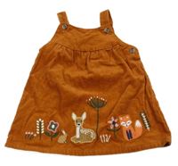 Hnedé na traké menšestrové šaty so zvieratkami