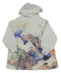 Bielo-farebná mikina s kapucňou Next