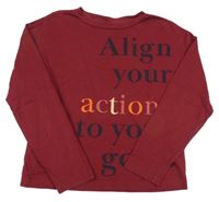 Rubínové triko s nápisy S. Oliver