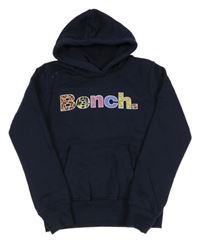 Tmavomodrá mikina s logem a kapucí Bench