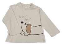 Smetanové triko s pejskem H&M
