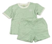 2set - Zelenkavé froté tričko so sluncem + kraťasy Primark