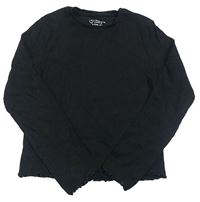 Čierne rebrované crop tričko Primark