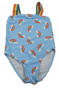 Modré jednodielne plavky s duhami Primark