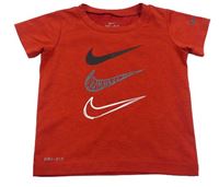 Červené melírované sportovní tričko s logem Nike