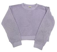 Lila perforovaný crop sveter F&F
