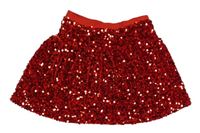 Červená zamatová sukňa s flitrami Little kids