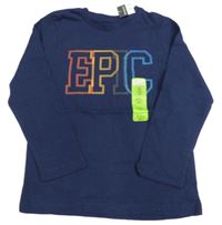 Nové - Tmavomodré triko s nápisem Primark